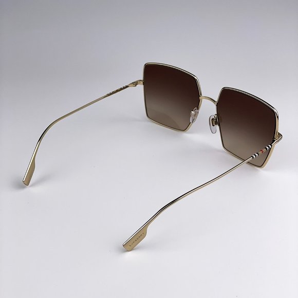 ? Burberry BE3133 DAPHNE 110913 Sunglasses Gold Brown Square Women main image 4